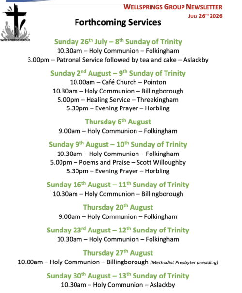 Forthcoming Services
