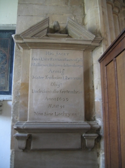 Monument to Edward Brwon in the Lady Chapel