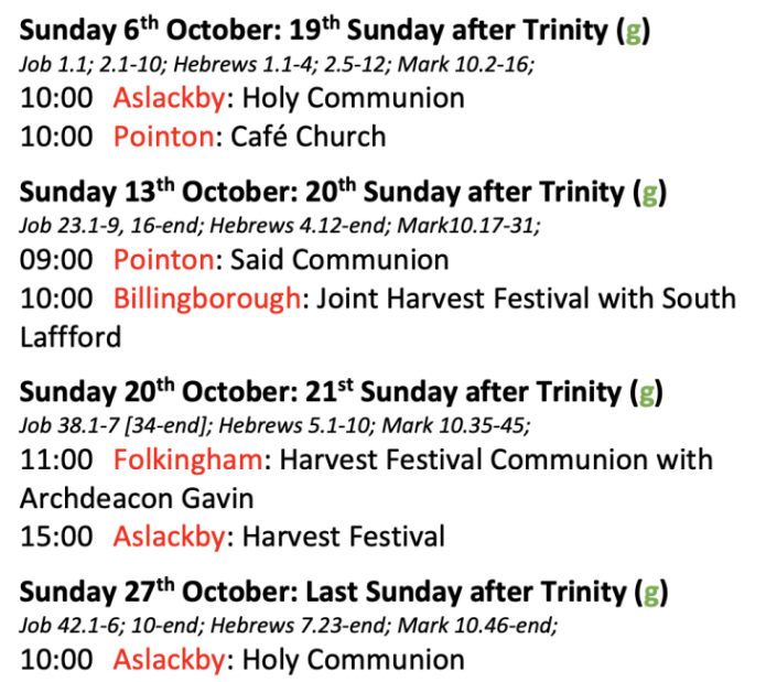 October Services