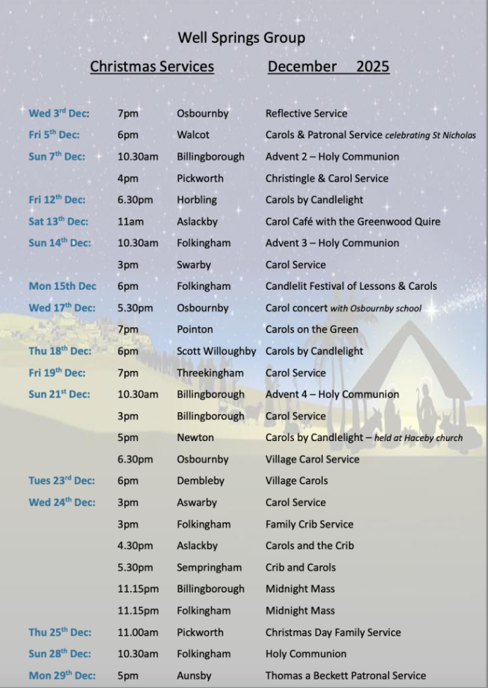 Forthcoming Services