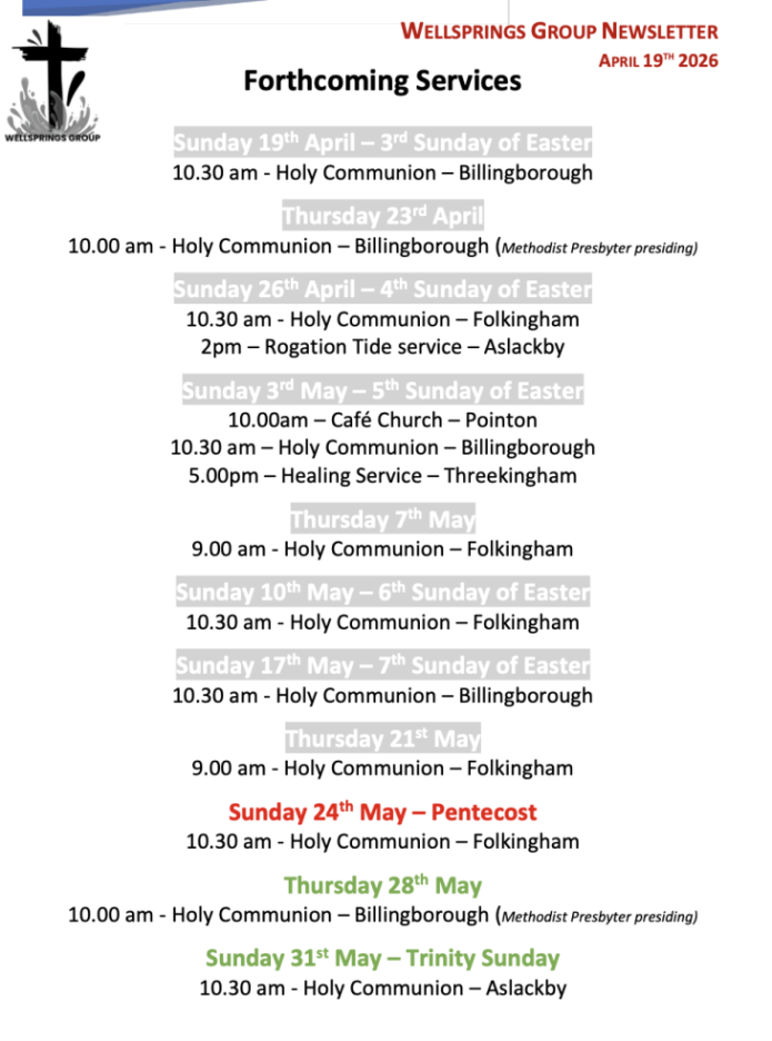 Forthcoming Services