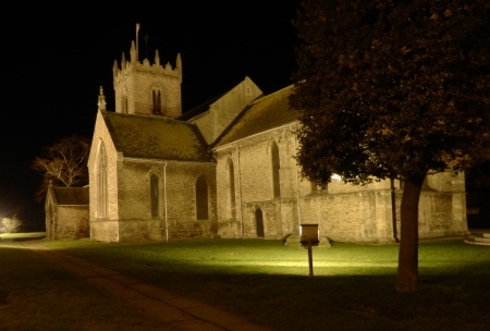 South side of church floodlit
