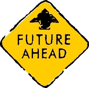 Sign pointing future ahead