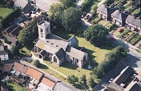 Aerial view of church looking north west